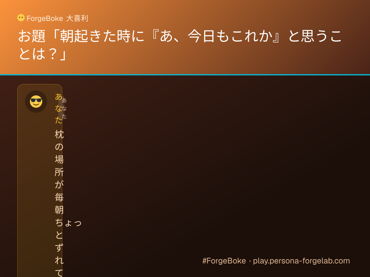 朝起きた時に『あ、今日もこれか』と思うことは？